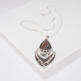 Jared Chavez Botswana Agate and Cutout Silver “Echo” Necklace