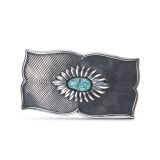 Kenneth Begay Turquoise and Stamped Silver Buckle
