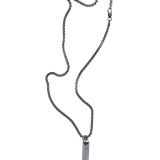 Maria Samora Oxidized Silver Pillar Pendant Necklace with Hammered Ridge
