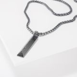 Maria Samora Oxidized Silver Pillar Pendant Necklace with Hammered Ridge