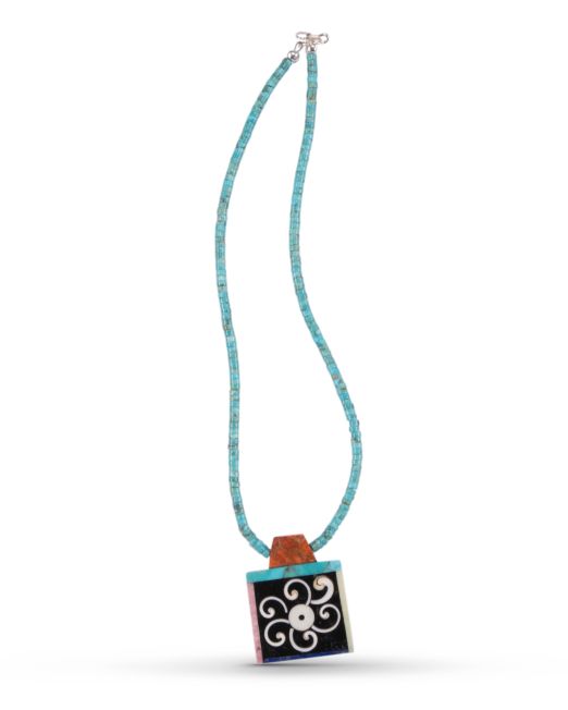 Mary Louise Tafoya Abstract Mosaic Necklace
