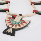 Santo Domingo Pueblo Depression Era Thunderbird Necklace