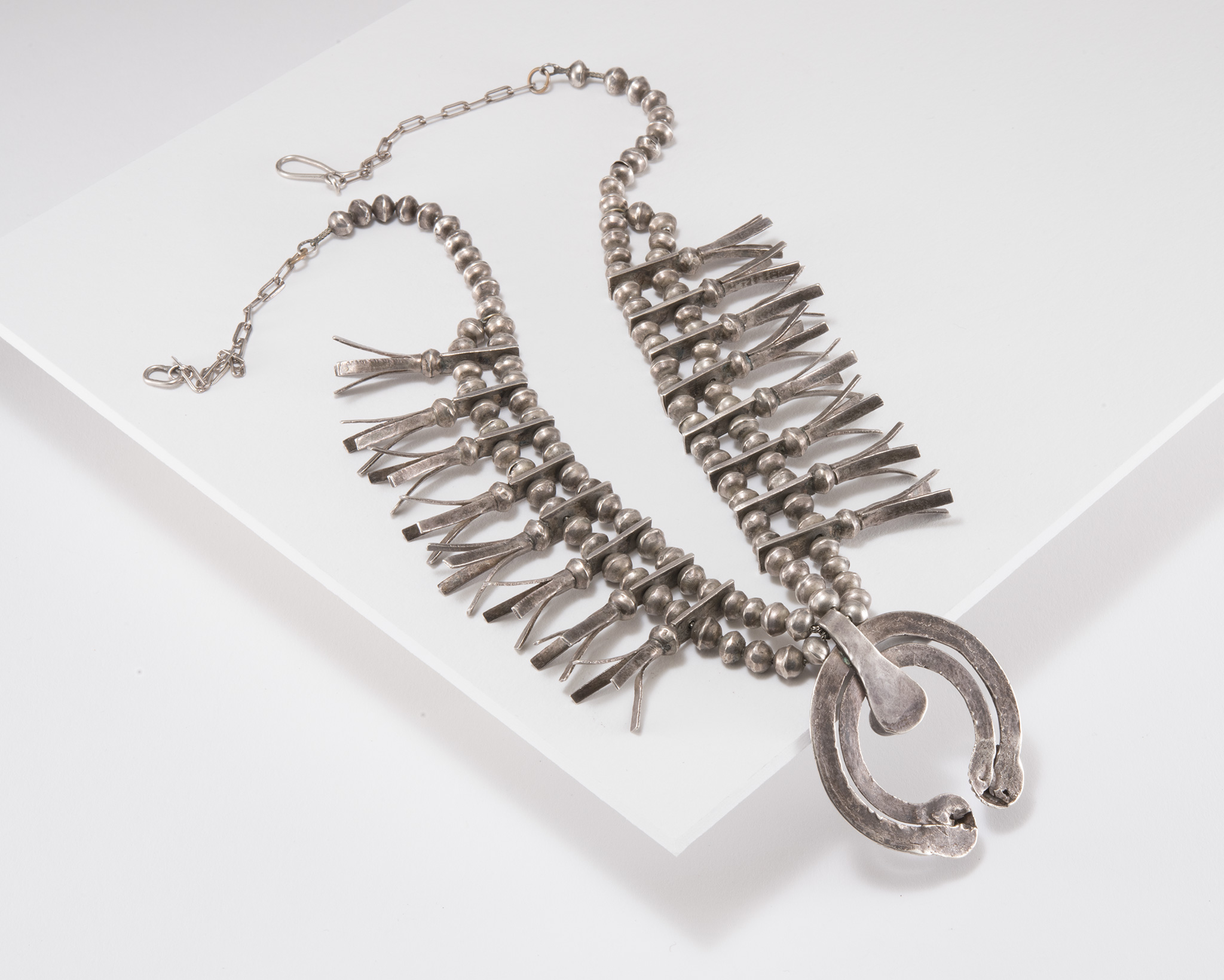 Vintage Navajo Squash Blossom Necklace Circa 1930s - Four Winds