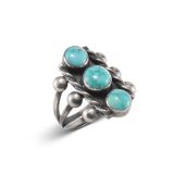 Fritson Toledo Three Stone Turquoise Ring