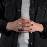 Fritson Toledo Three Stone Turquoise Ring