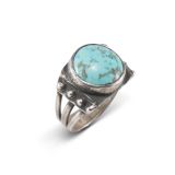 Vintage Navajo Turquoise Ring Circa 1920s