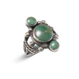 Fritson Toledo Three Stone Turquoise Ring
