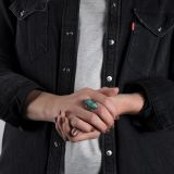 Vintage Navajo Turquoise and Twisted Wire Ring Circa 1940s