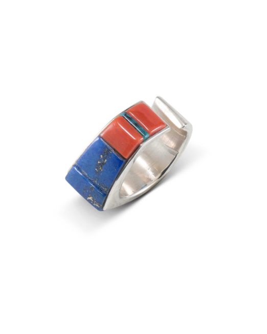 Richard Chavez Coral and Lapis Ring