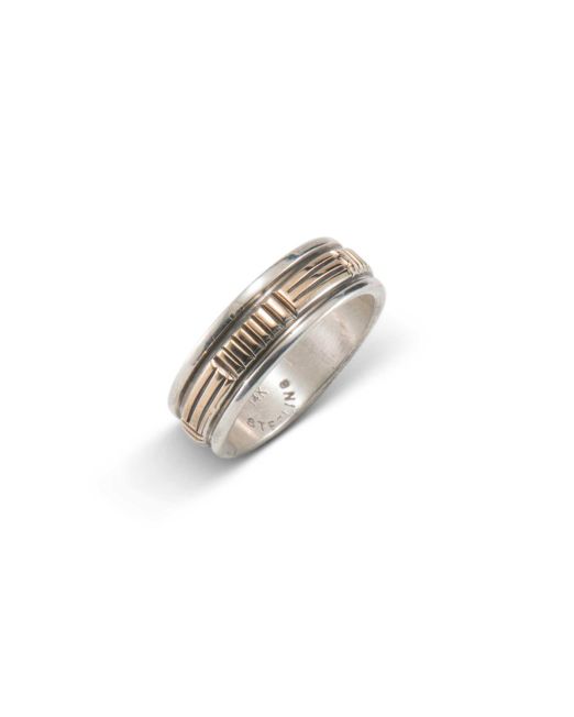 Bruce Morgan Stamped 14kt Gold and Sterling Silver Ring