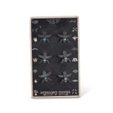 Vintage Set of Six Knifewing Buttons on Original Card