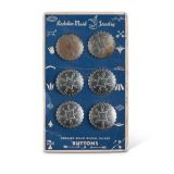 Vintage Tourist Nickel Silver Buttons on Original Card
