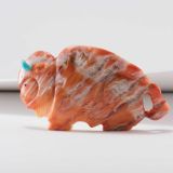 Troy Sice Spiny Oyster Shell Bison Fetish Carving