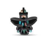 Vintage Zuni Inlay Knifewing Man Pin with Original Paperwork