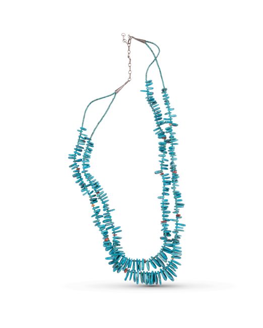 Two Strand Turquoise Tab Necklace