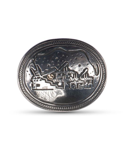 Vidal Aragon Storyteller Belt Buckle with 14Kt Gold Moon