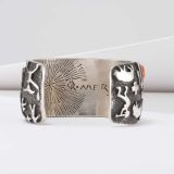 Danny Romero Sterling Silver Overlay Pictograph Cuff