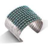 Zuni Ten Row Petit Point Turquoise Cuff