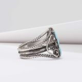 Vintage Navajo Lone Mountain Turquoise and Twisted Wire Cuff