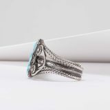 Vintage Navajo Lone Mountain Turquoise and Twisted Wire Cuff