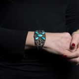 Vintage Navajo Lone Mountain Turquoise and Twisted Wire Cuff