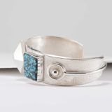 Carol Krena Red Mountain Turquoise and Sterling Silver Cuff