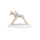 Jorge Lovato Horse and Rider Miniature Alabaster Carving
