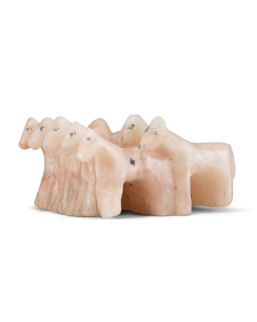 Jorge Lovato Herd of Horses Miniature Alabaster Carving