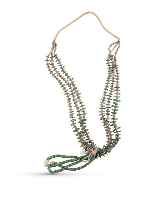 Vintage Triple Strand Cerrillos Turquoise Tab Necklace with Jacla