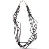 Mike Bird-Romero Seven Strand Jet Heishi Necklace with Coral Accents