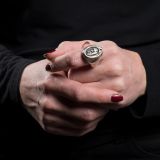 Calvin Peterson 14Kt Gold and Silver Overlay Kokopelli Ring