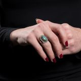 Vintage Navajo Turquoise and Silver Swirl Ring