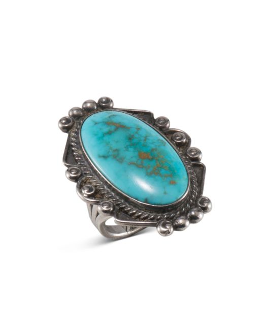Vintage Navajo UITA Blue Gem Turquoise Ring
