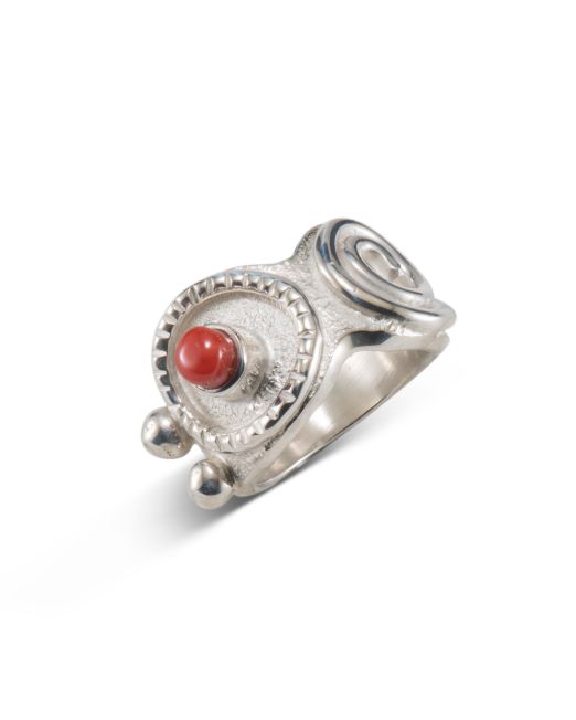 Carol Krena Coral and Silver Ring
