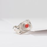 Carol Krena Coral and Silver Ring
