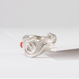 Carol Krena Coral and Silver Ring