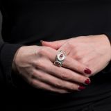 Carol Krena Coral and Silver Ring