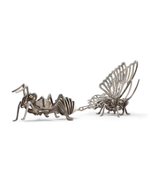 Brian Neidermayer Sterling Silver Ant and Butterfly Sculptures