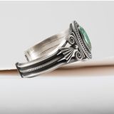 Steve Arviso Royston Turquoise Cuff with Intricate Silverwork