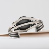 Steve Arviso Royston Turquoise Cuff with Intricate Silverwork
