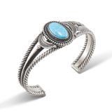 Stever Arviso Kingman Turquoise Twisted Wire Cuff
