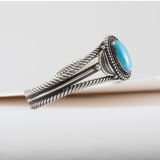 Stever Arviso Kingman Turquoise Twisted Wire Cuff