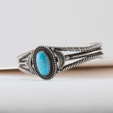 Stever Arviso Kingman Turquoise Twisted Wire Cuff
