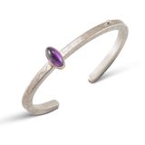 Shawn Bluejacket 14Kt Gold and Sterling Silver Cuff with Amethyst