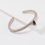 Shawn Bluejacket 14Kt Gold and Sterling Silver Cuff with Amethyst