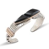 Carol Krena Black Jade Cuff with 18Kt Gold