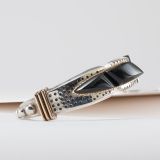 Carol Krena Black Jade Cuff with 18Kt Gold