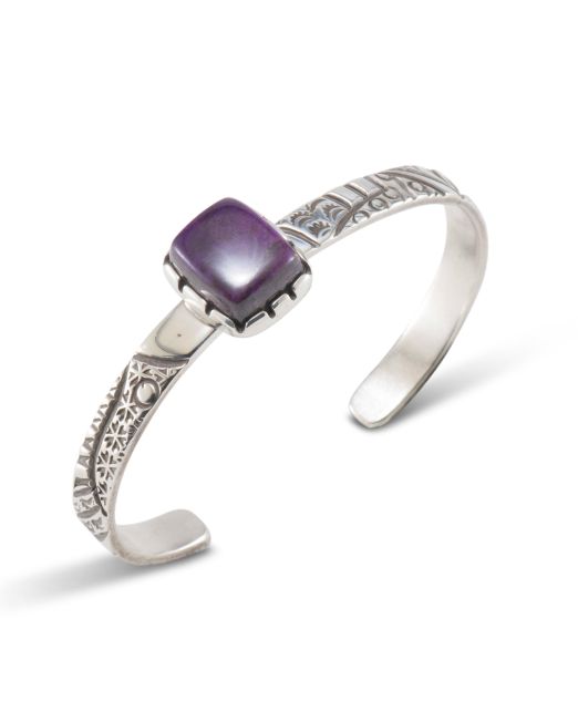 Jared Chavez Sugilite and Stamped Sterling Silver Cuff