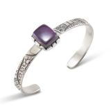 Jared Chavez Sugilite and Stamped Sterling Silver Cuff