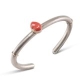 Shawn Bluejacket 14Kt Gold and Sterling Silver Cuff with Coral